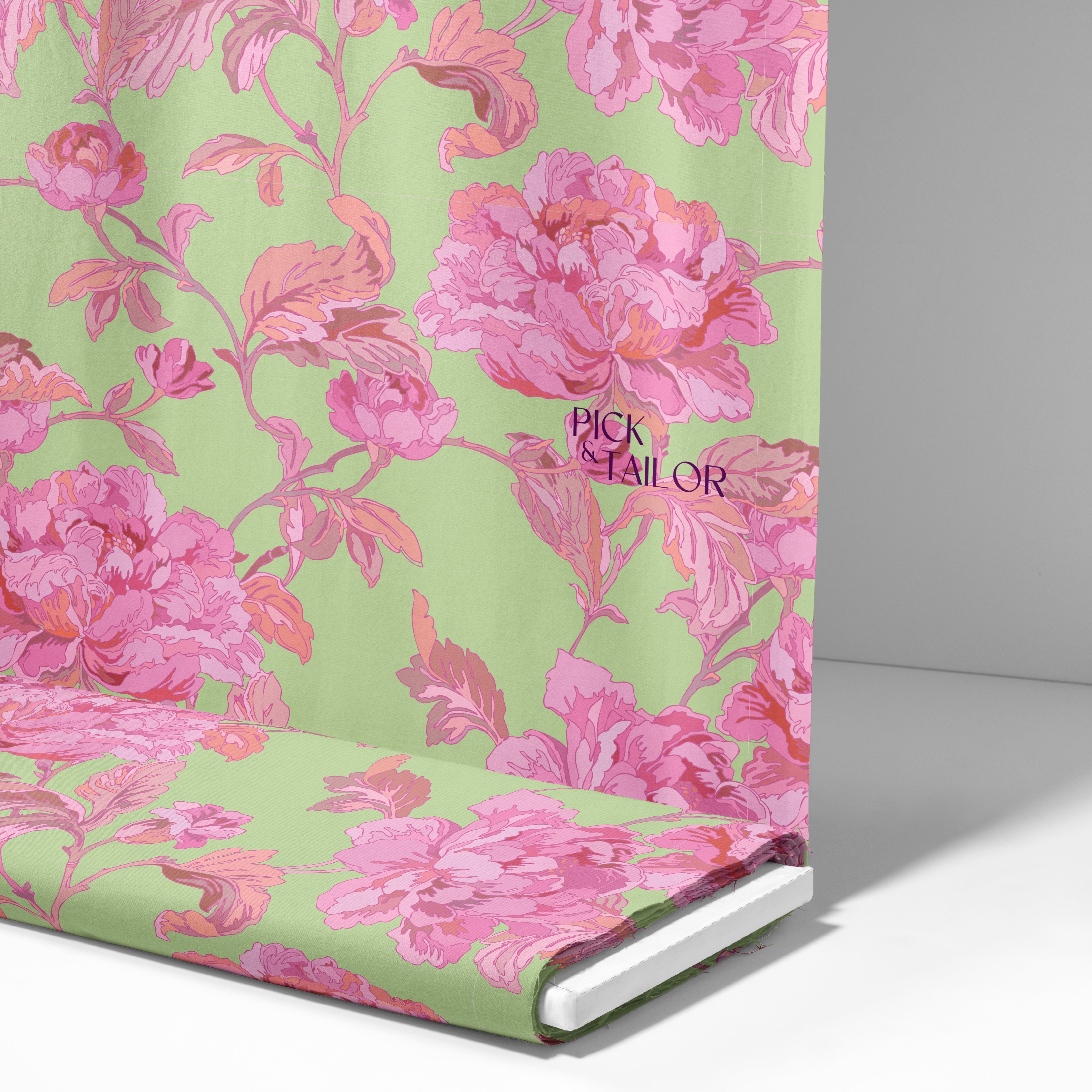 Blooming Elegance Lime (100% Cotton)