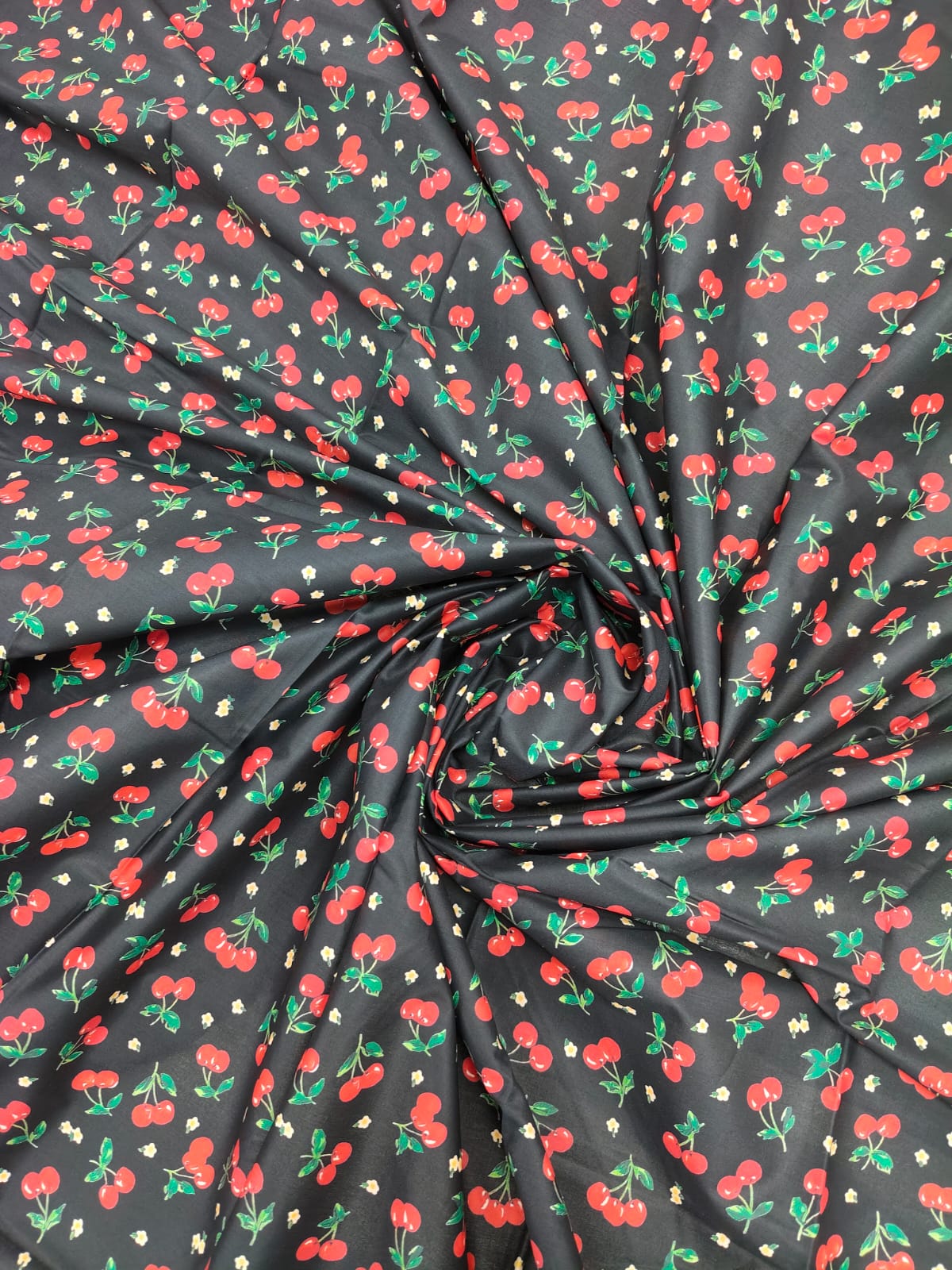 Cherries and blossoms(100% Cotton)